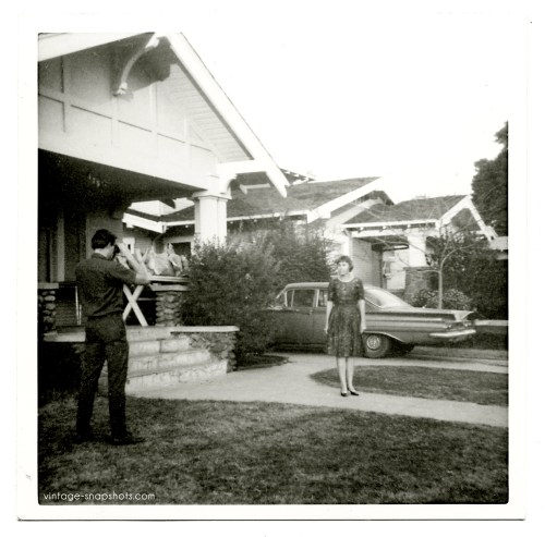 Vintage snapshot of a snapshot being made